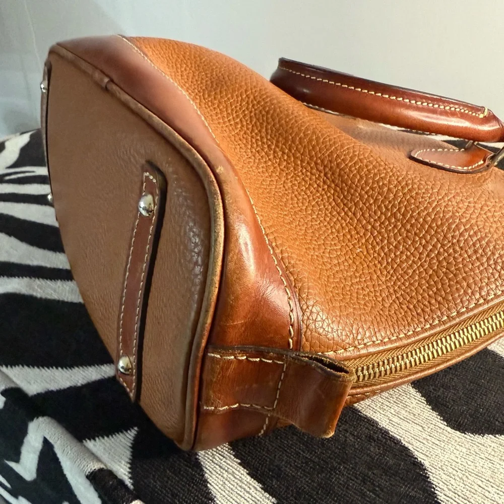 Dooney & Bourke Brown Leather Satchel - Picture 4 of 12